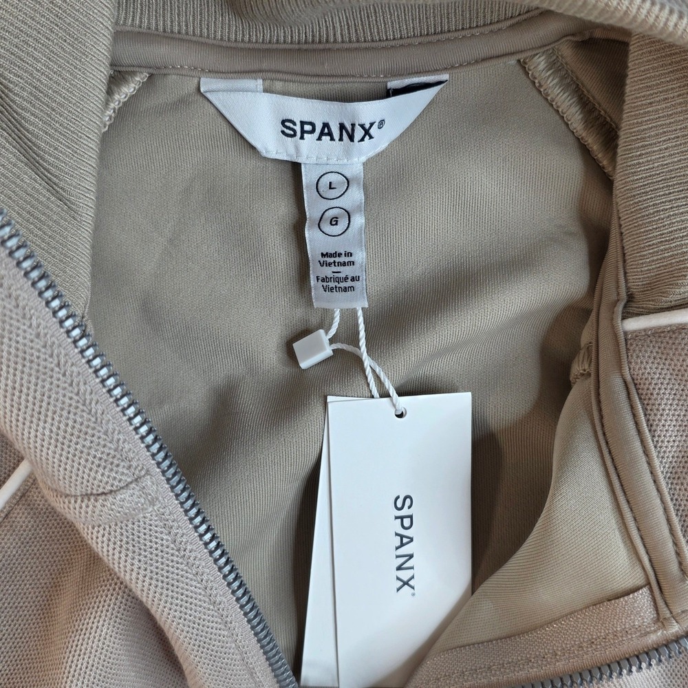 Spanx AirEssentials Women Petite Large Tan NWT Jumpsuit Travel Wide Leg Pants - Picture 3 of 16